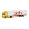 Model Scania R HL "Dudler" Herpa, skala 1:87, żółto-biały.