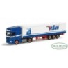 Model redukcyjny Scania R TL "Vetten", skala 1:87, Herpa. Niebieska i biała naczepa z logo Vetten.