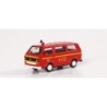 Model redukcyjny VW T3 Bus "FFW Hamburg", skala 1:87, Herpa. Czerwony, z napisem "FEUERWEHR" i "112".