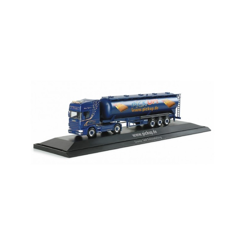Model Scania TL "Bontjes / Pick Up", skala 1:87, Herpa. Ciemnobłękitna cysterna z logo Pick Up.