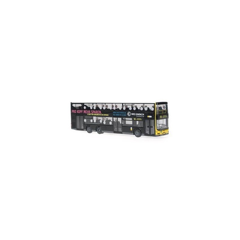 Model autobusu MAN Lion's City DL 07 E, skala 1:87, BVG Berlin, malowanie żółto-czarne.