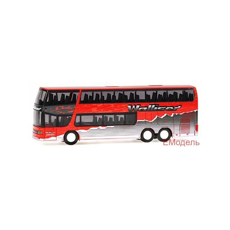 Model autokaru SETRA S 328 DT, skala 1:87, malowanie Walliser, Winterthur.