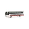 Model redukcyjny RENAULT Iliade Autobus Oberbayern, skala 1:87. Biały autobus z czerwono-szarym paskiem.