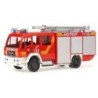 Model pożarniczy SCHLINGMANN LF 16/12 MAN, skala 1:87, czerwony z napisem "112" i logo Feuerwehr.