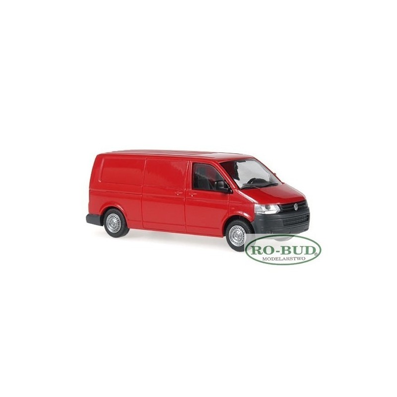 Model redukcyjny Volkswagen T5 Transporter, skala 1:87, czerwony.