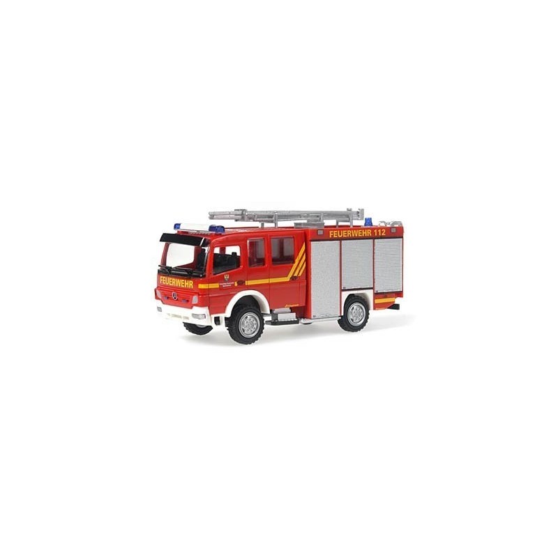 Model redukcyjny Mercedes Benz Atego LF 10/6 Feuerwehr Sprockhövel, skala 1:87, Schlingmann. Czerwony wóz strażacki z żółtymi pa