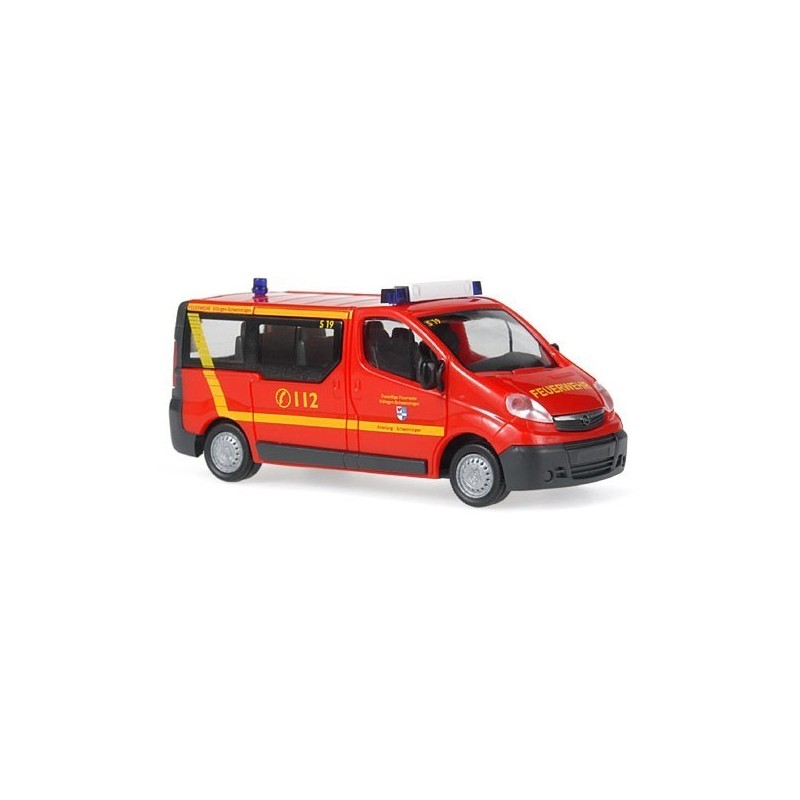 Opel Vivaro Combi straż pożarna Villingen-Schwenningen, 1:87, czerwony z żółtymi pasami.