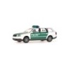 Model redukcyjny Audi A6 Avant Polizei, skala 1:87. Zielono-biały samochód z napisem Polizei.
