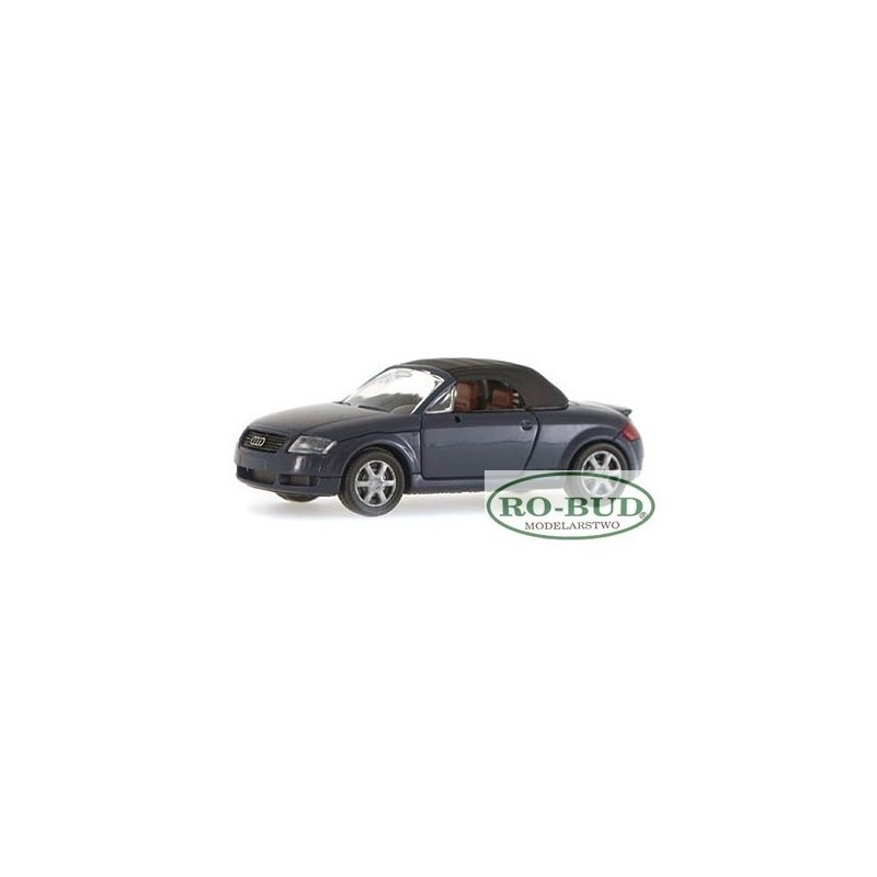 Model redukcyjny Audi TT Roadster, skala 1:87, I-Wiking. Ciemny szary kabriolet.