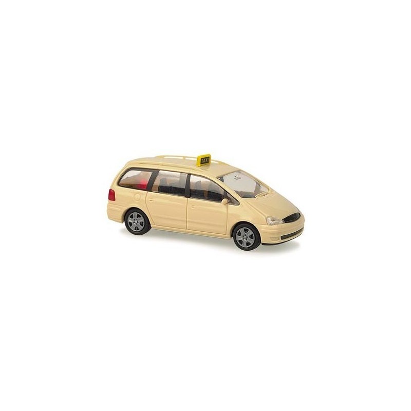 Model redukcyjny FORD Galaxy Facelift Taxi, skala 1:87, RIETZE. Żółty taksówka z tablicą TAXI.