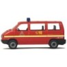 Model VW T4 Notarzt, 1/87, czerwony, z sygnalizacją i numerem 112.