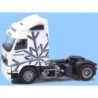 Model redukcyjny Volvo FH Glob "Eiskristall", skala 1:87, bez producenta. Biały z niebieskimi płatkami śniegu, napis Coldstar.