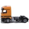 Model redukcyjny Mercedes Actros L/HD, skala 1:87, bez naczepy. Pomarańczowa kabina, czarne podwozie.