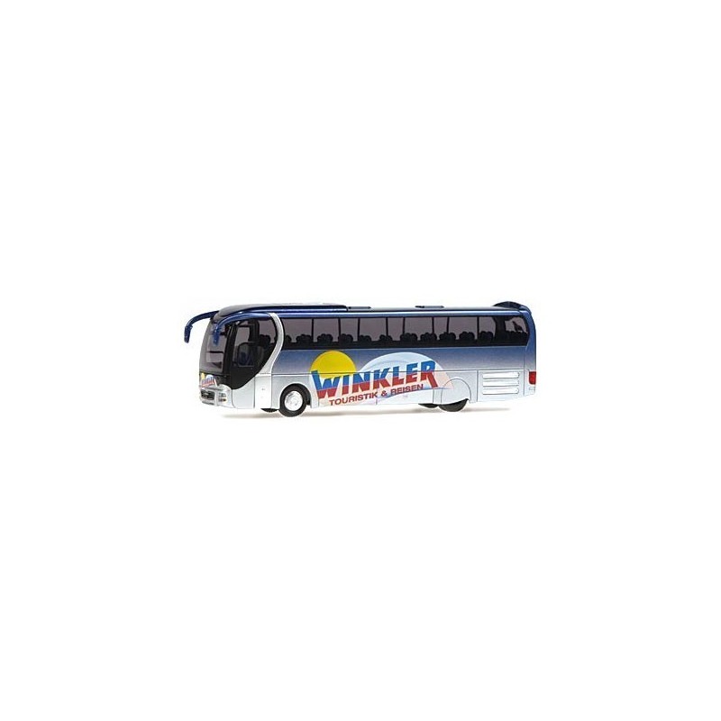 MAN Lions Star 2001, 1:87, Winkler Touristik. Biały i niebieski, logo firmy turystycznej.