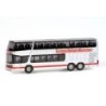Model redukcyjny autobusu SETRA S 328 DT, skala 1:87, Europa-Reisen-München, biały z czerwonymi akcentami.