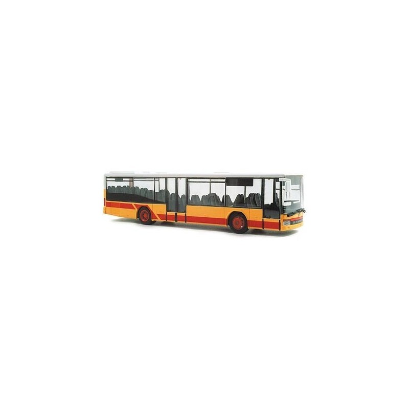 Model redukcyjny autobusu SETRA S 315 NF, skala 1:87, Postauto Osterreich, żółto-czerwone malowanie.