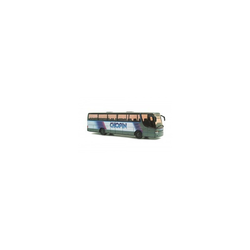 Model redukcyjny autobusu SETRA S 315 HD Chopin, skala 1:87. Zielony z napisem Chopin.