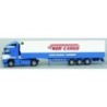 Model redukcyjny Volvo FH XL, skala 1:87, AWM. Biała i niebieska chłodnia, logo Nor-Cargo.