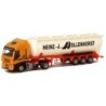 Model Iveco Stralis, skala 1:87, AWM. Biała cysterna, czerwone podwozie, logo Heinza-J. Mollenhorsta.
