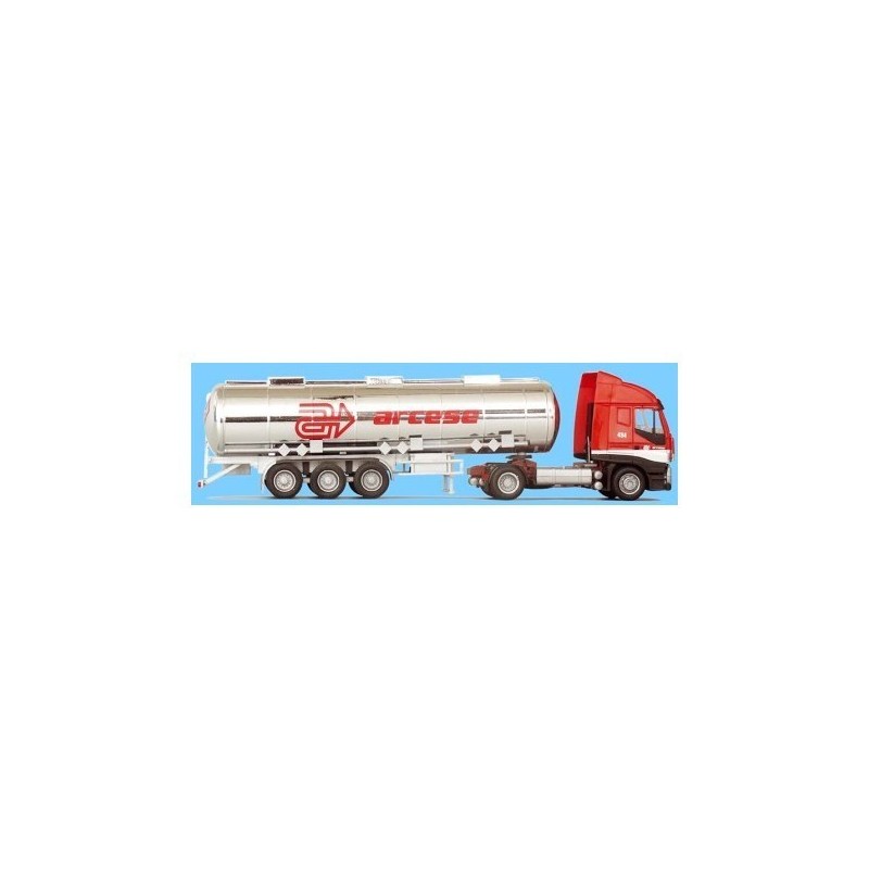 Model Iveco Stralis/Aerop. - (H)Tank-SZ, skala 1:87, AWM. Czerwono-biały, cysterna z logotypem "arteese".