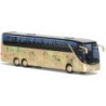 Model redukcyjny autobusu Setra S 417 HDH, skala 1:87, AWM. Złoty z zielonymi wzorami.
