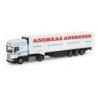 Model Scania R TL, skala H0, Herpa. Malowanie Andreas Andresen, szczegółowy model ciężarówki.
