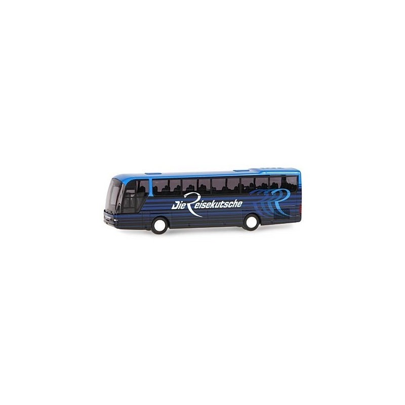 Model redukcyjny autobusu NEOPLAN Euroliner Die Reisekutsche, skala 1:87, Gruber, Burgau. Ciemny kolor z niebieskimi akcentami i
