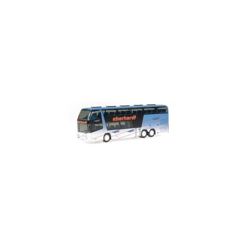 Model NEOPLAN Skyliner, skala 1:87, Eberhardt Reisen. Malowanie niebiesko-białe z logo.