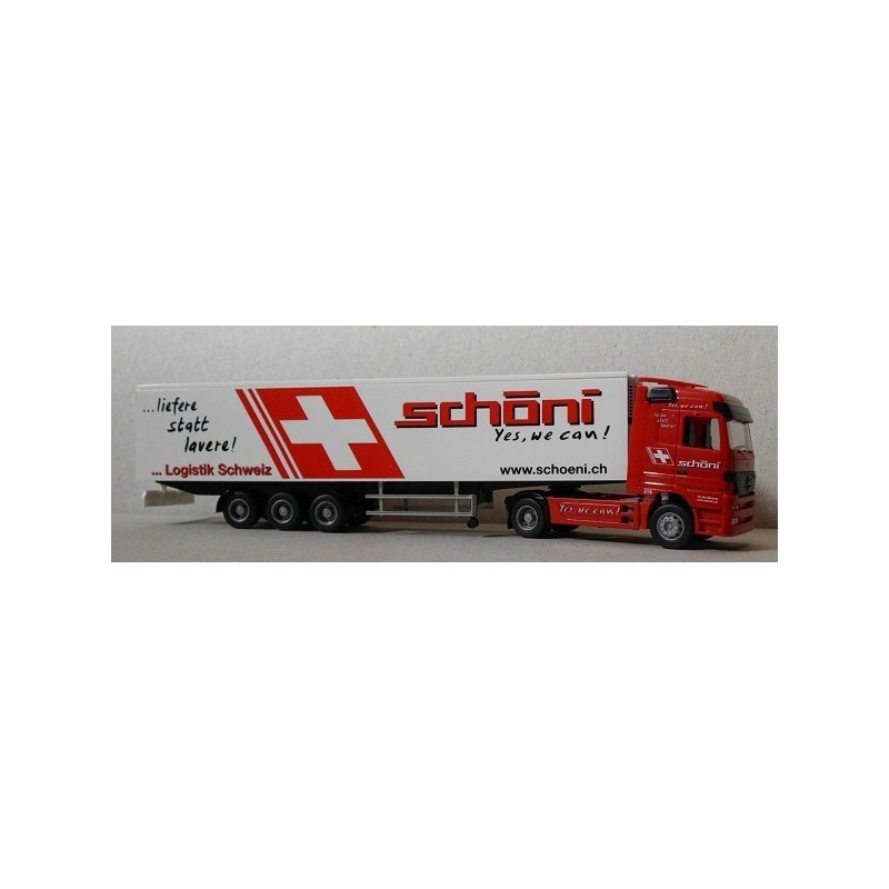 Model redukcyjny MERCEDES-BENZ Actros, Schöni, skala 1:87, czerwono-biały.