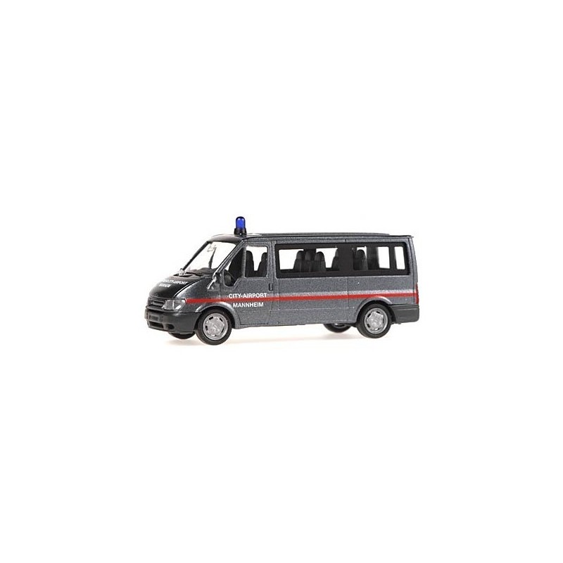 Model redukcyjny FORD Transit, skala 1:87, w malowaniu straży pożarnej City-Airport Mannheim.