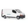 RENAULT Trafic Siemens, skala 1:87, biały van z logo Siemens.