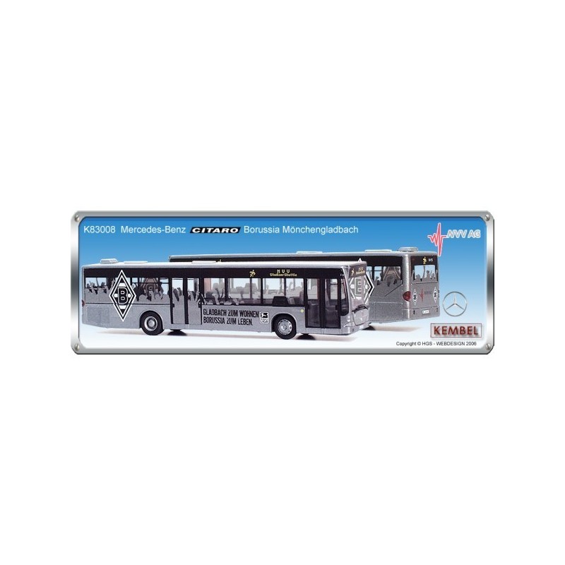 Model redukcyjny MB Citaro, skala 1:87, Kembel. Malowanie Borussia Mönchengladbach.