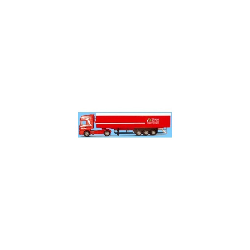 Model Scania "4" Topl. / Aerop. - Kippmulden-SZ, skala 1:87, AWM. Czerwony, szczegółowy model ciężarówki.