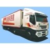 Iveco Stralis, skala 1:87, AWM. Biały, czerwony i żółty kontener chłodnia z logotypem firmy Telian Kuljetus Oy z Finlandii.