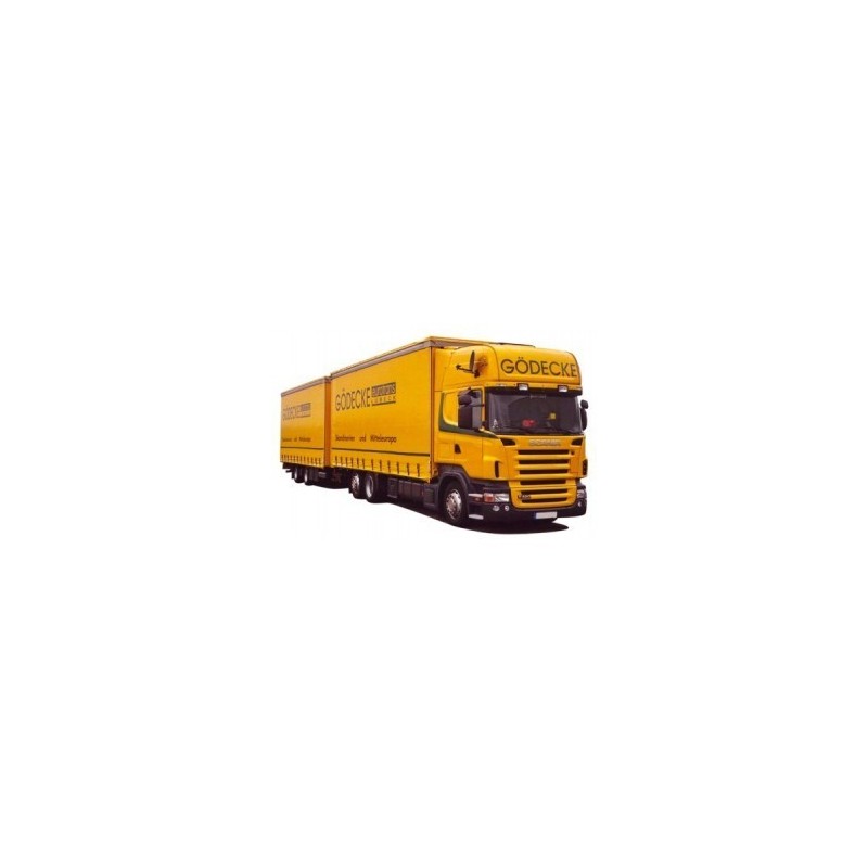 Model Scania "R" Topl. - G-KTaHZ, skala 1:87, AWM. Żółty, z czarnymi detalami.