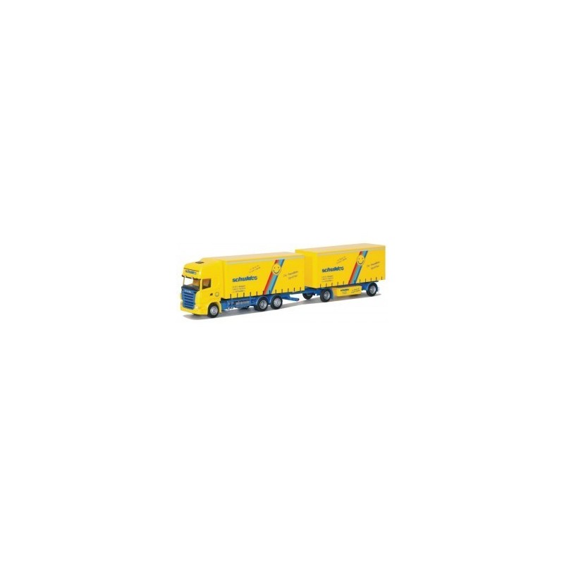 Model Scania "4" Topl. - G-KHZ, skala 1:87, AWM. Żółte naczepy z logo Schulte.