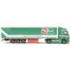 Model redukcyjny Volvo FH Globetrotter XL/Aerop. - KSZ, skala 1:87, AWM. Zielony, z naczepą, logo "QML itm".