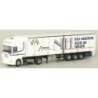 Model redukcyjny Scania R, skala 1:87, AWM. Biała ciężarówka z naczepą chłodnią, logo Nils Hanssons Akeri AB Sweden.