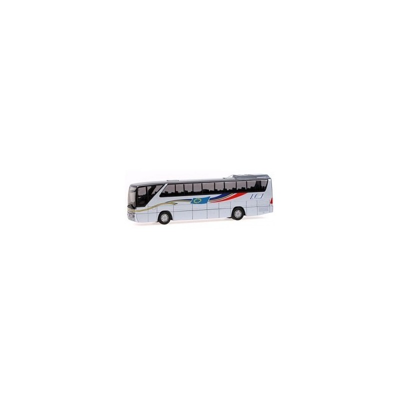 Mercedes-Benz Tourismo, skala 1:87, Rietze. Biały, czerwono-błękitne pasy, logo LCJ.