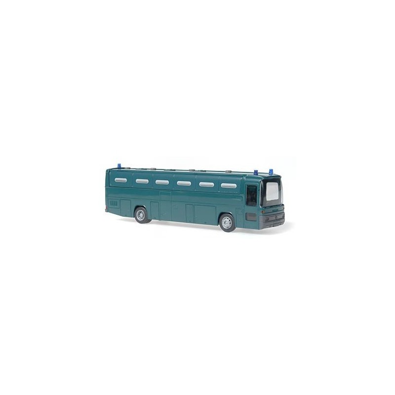 Mercedes-Benz O 303 Polizei, skala 1:87, zielony transport więźniów, szczegółowy model.