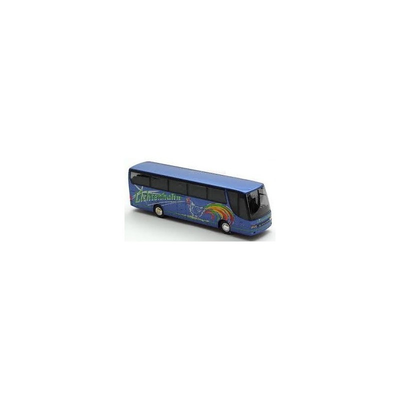 Model redukcyjny autobusu SETRA S 315 HDH, skala 1:87, Lichtenhahn Reisen, malowanie niebieskie z logo i kolorowym łukiem.