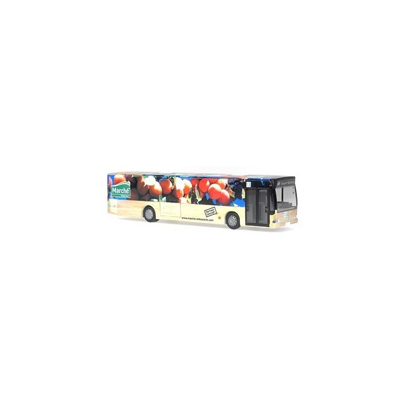 Model redukcyjny Mercedes-Benz Citaro, skala 1:87, bez producenta. Malowanie Marche,鮮ży pomidorowy, detale firmowe.