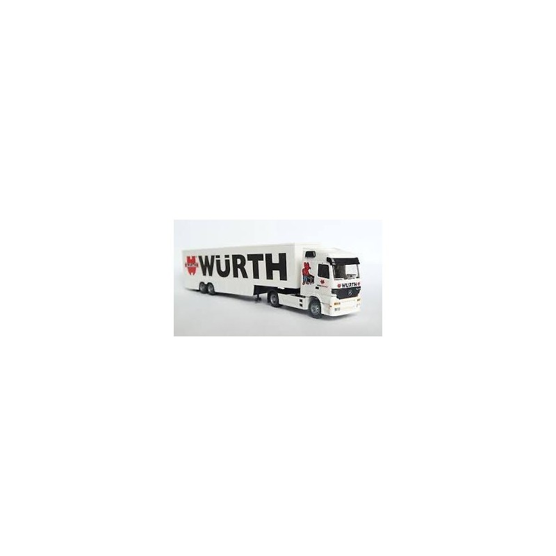 Model redukcyjny MERCEDES-BENZ Actros Wurth Transport, skala 1:87, biały z logo Wurth.