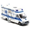 Model redukcyjny karetki RTW K & G Krankentransporte, skala 1:87, Wietmarscher. Biały i niebieski, detale medyczne.