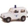 Suzuki SJ 410, skala 1:87, policyjny z Dilbeek, biały z niebieskimi akcentami.