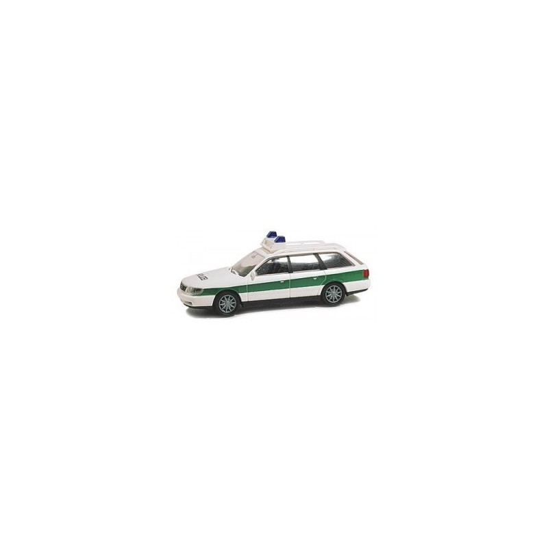 Model Audi A6 Avant, skala 1:87, Herpa. Malowanie Bayerische Polizei, szczegóły policyjne.