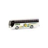 Model redukcyjny autobusu MAN Lions Coach Röder, Kropstädt, skala 1:87, Rietze. Biały korpus, zielono-żółte malowanie.