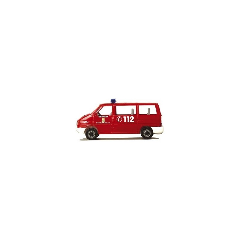 Model VW T4 KR MTW Recklinghausen, 1/87, czerwony, z napisem 112.