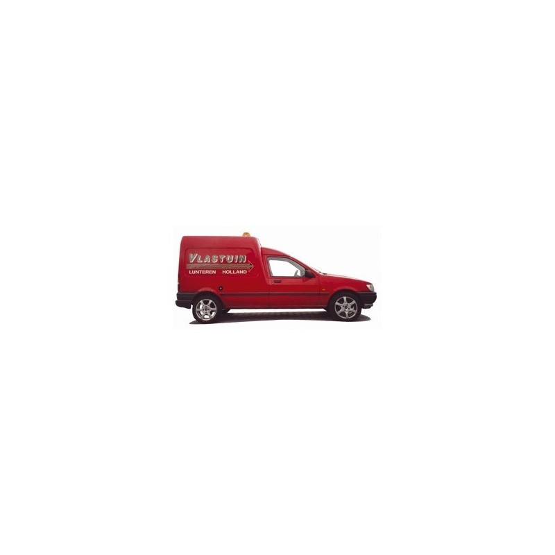 Model VW Caddy Vlastuin, 1/87, czerwony, detale logotyp Vlastuin.