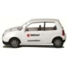 VW Lupo Malteser Hausnotrufdienst, skala 1:87. Biały samochód z czerwonym logo i czarnym tekstem.
